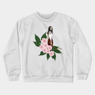 Archer girl and cherry blossoms Crewneck Sweatshirt